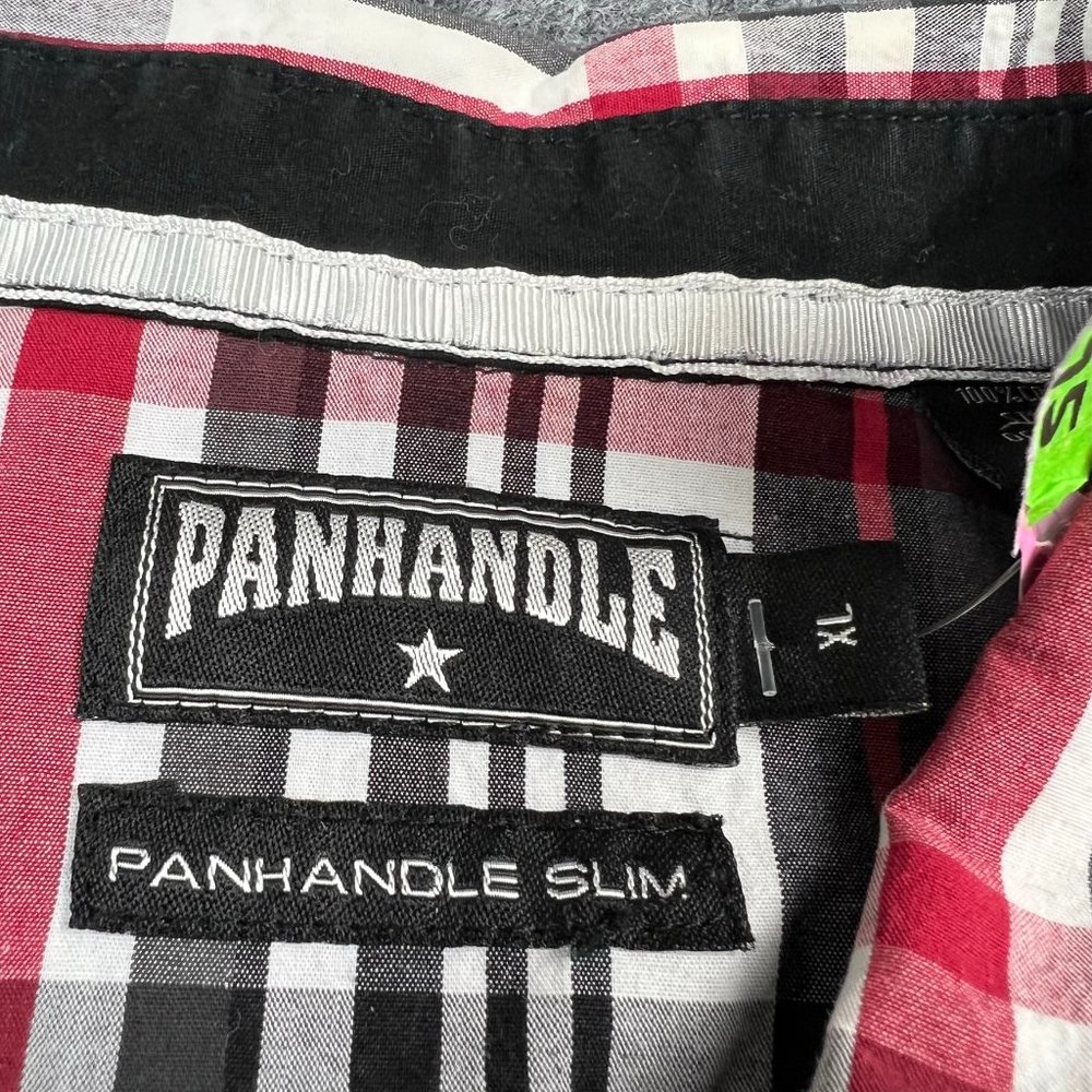 Panhandle Slim Shirt Adult Extra Large Red Black Pearl Snap Western Mens * - Picture 5 of 15